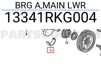Honda 13341RKG004 BRG A,MAIN LWR