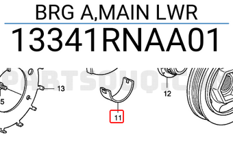 Honda 13341RNAA01 BRG A,MAIN LWR