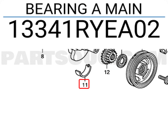 Honda 13341RYEA02 BEARING A MAIN