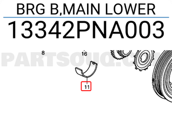 Honda 13342PNA003 BRG B,MAIN LOWER
