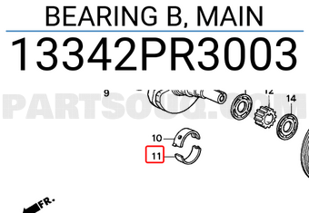 Honda 13342PR3003 BEARING B, MAIN