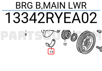 Honda 13342RYEA02 BRG B,MAIN LWR