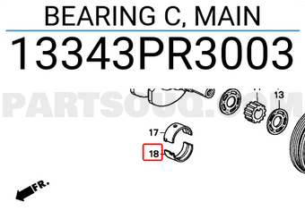 Honda 13343PR3003 BEARING C, MAIN