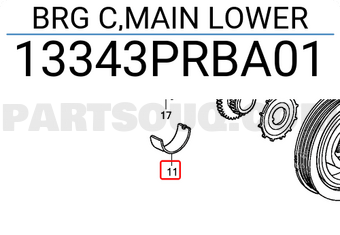 Honda 13343PRBA01 BRG C,MAIN LOWER
