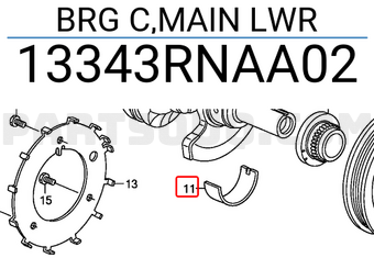 Honda 13343RNAA02 BRG C,MAIN LWR