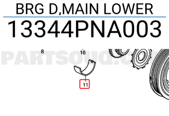 Honda 13344PNA003 BRG D,MAIN LOWER