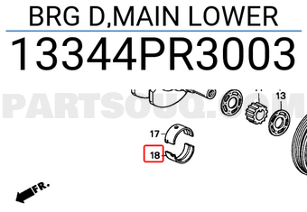Honda 13344PR3003 BRG D,MAIN LOWER