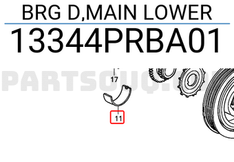 Honda 13344PRBA01 BRG D,MAIN LOWER