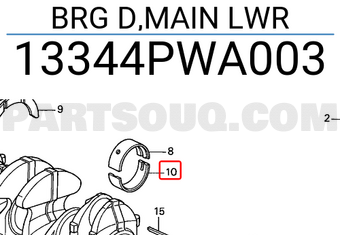 Honda 13344PWA003 BRG D,MAIN LWR