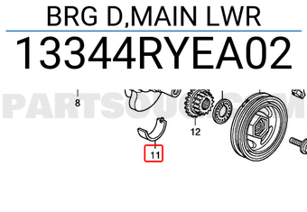 Honda 13344RYEA02 BRG D,MAIN LWR
