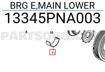 Honda 13345PNA003 BRG E,MAIN LOWER