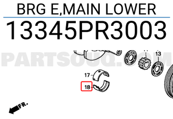 Honda 13345PR3003 BRG E,MAIN LOWER