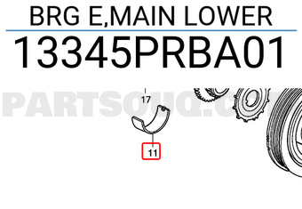 Honda 13345PRBA01 BRG E,MAIN LOWER