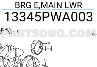 Honda 13345PWA003 BRG E,MAIN LWR