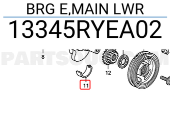Honda 13345RYEA02 BRG E,MAIN LWR