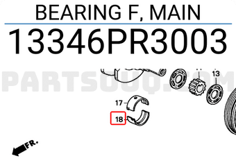 Honda 13346PR3003 BEARING F, MAIN