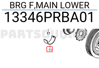 Honda 13346PRBA01 BRG F,MAIN LOWER