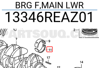 Honda 13346REAZ01 BRG F,MAIN LWR