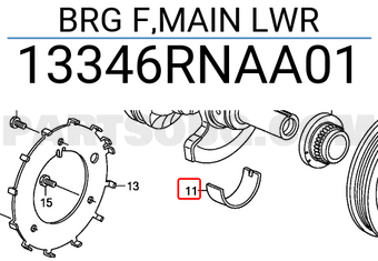 Honda 13346RNAA01 BRG F,MAIN LWR