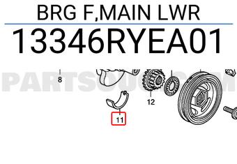 Honda 13346RYEA01 BRG F,MAIN LWR