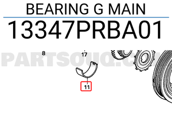 Honda 13347PRBA01 BEARING G MAIN
