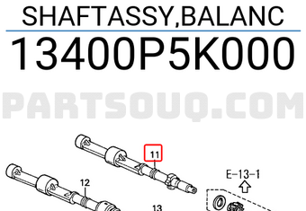 Honda 13400P5K000 SHAFTASSY,BALANC