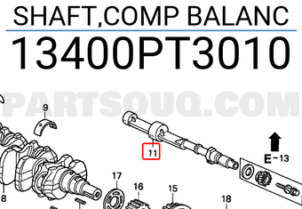 Honda 13400PT3010 SHAFT,COMP BALANC
