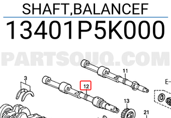 Honda 13401P5K000 SHAFT,BALANCEF