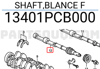 Honda 13401PCB000 SHAFT,BLANCE F