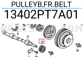 Honda 13402PT7A01 PULLEYB,FR.BELT