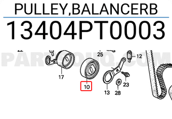 Honda 13404PT0003 PULLEY,BALANCERB