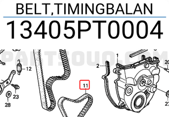 Honda 13405PT0004 BELT,TIMINGBALAN