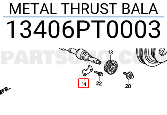 Honda 13406PT0003 METAL THRUST BALA