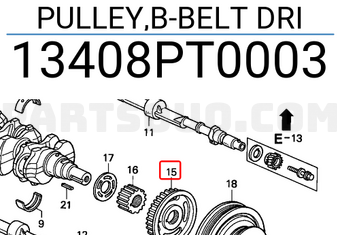 Honda 13408PT0003 PULLEY,B-BELT DRI