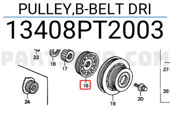Honda 13408PT2003 PULLEY,B-BELT DRI