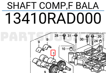 Honda 13410RAD000 SHAFT COMP,F BALA