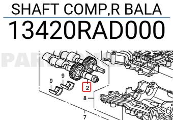 Honda 13420RAD000 SHAFT COMP,R BALA