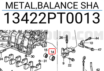 Honda 13422PT0013 METAL,BALANCE SHA