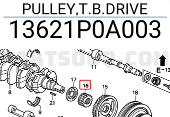 Honda 13621P0A003 PULLEY,T.B.DRIVE