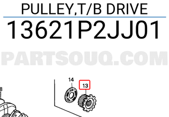 Honda 13621P2JJ01 PULLEY,T/B DRIVE