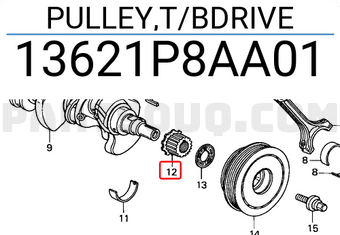 Honda 13621P8AA01 PULLEY,T/BDRIVE