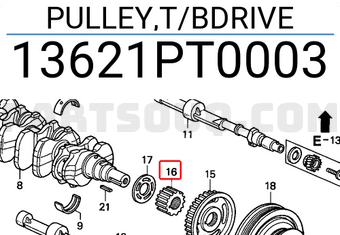 Honda 13621PT0003 PULLEY,T/BDRIVE