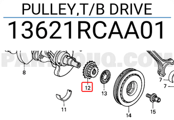 Honda 13621RCAA01 PULLEY,T/B DRIVE