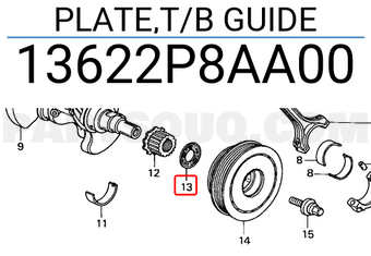 Honda 13622P8AA00 PLATE,T/B GUIDE