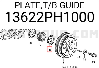 Honda 13622PH1000 PLATE,T/B GUIDE