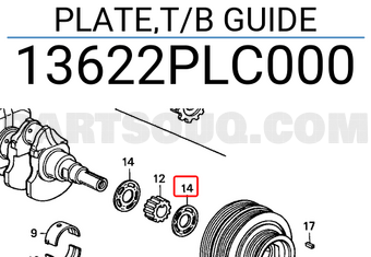 Honda 13622PLC000 PLATE,T/B GUIDE