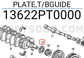 Honda 13622PT0000 PLATE,T/BGUIDE