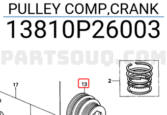 Honda 13810P26003 PULLEY COMP,CRANK