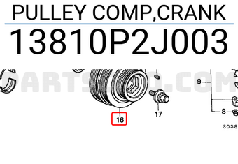 Honda 13810P2J003 PULLEY COMP,CRANK