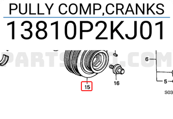Honda 13810P2KJ01 PULLY COMP,CRANKS